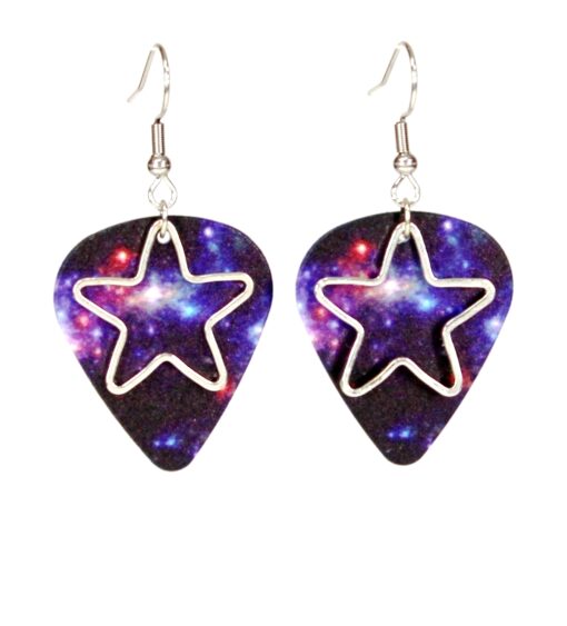 Galaxy Guitar Pick Earrings
