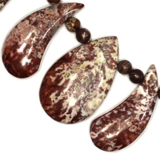 Leopard Skin Jasper Fan Necklace & Earrings - Image 2