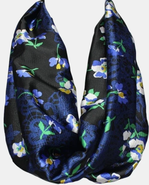 Midnight Pansies Infinity Scarf - Image 4