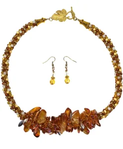 Amber Quartz Necklace & Earrings